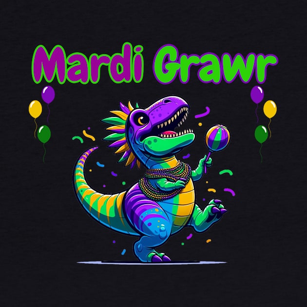 Funny Mardi Gras Dinosaur Lover Mardi Gras Party by Figurely creative